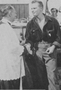 Charlton Heston with Father Elslander 